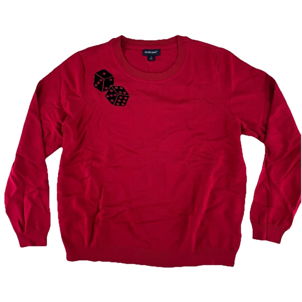 Studio Park X Alberti Popaj Icon Sweater Large Dice Gambling Vegas Red
